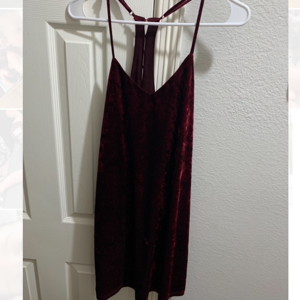 NWT Maroon Velvet Sleeveless Mini Dress